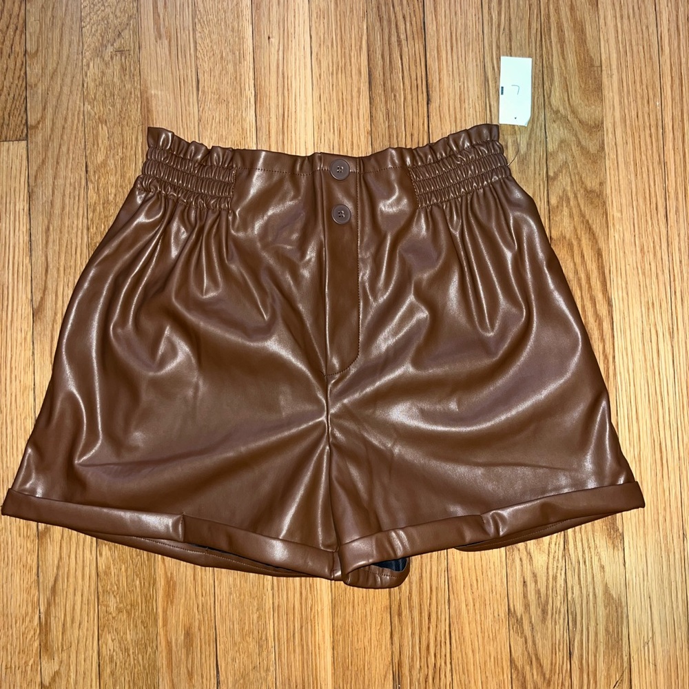 Brown Leather Shorts *NEVER WORN*